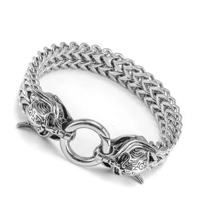 Classic Fashion Punk Stainless Steel Skull Bracelet