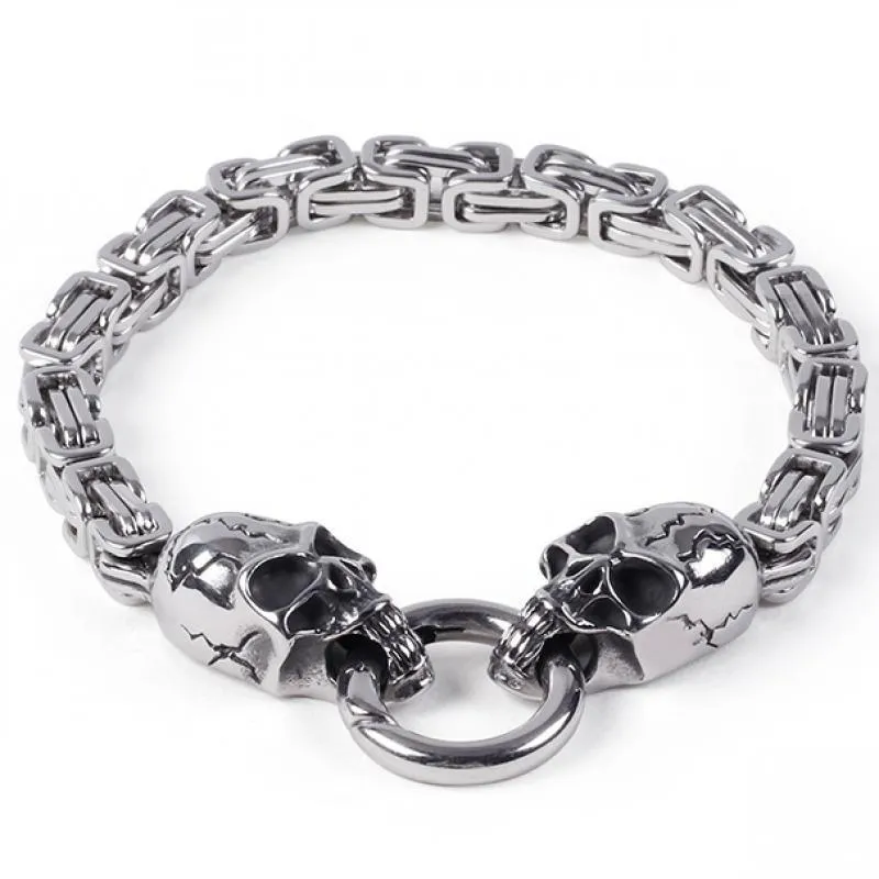 Classic Fashion Punk Stainless Steel Skull Bracelet