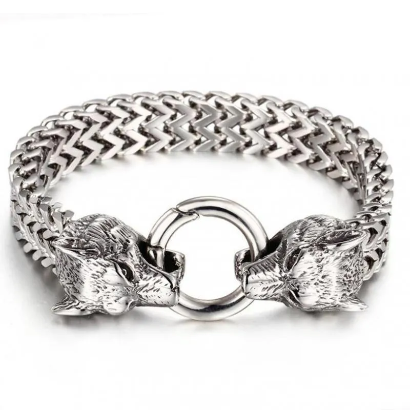 Classic Fashion Punk Stainless Steel Skull Bracelet