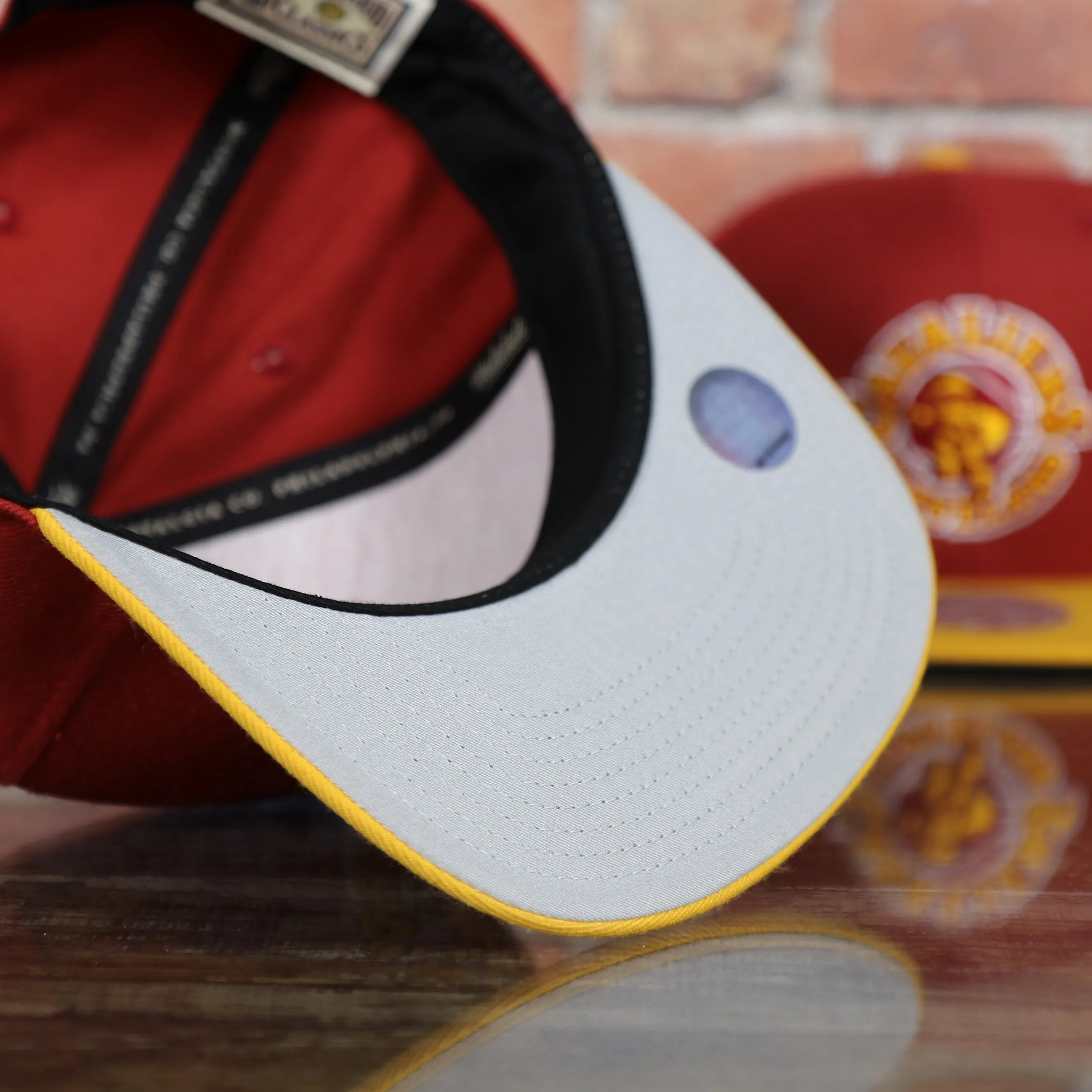 Cleveland Cavaliers Vintage Hardwood Classic Gray Bottom 9Fifty Snapback | Red/Yellow