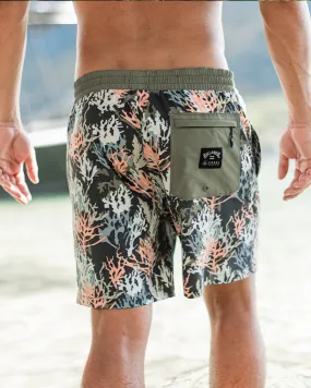 Coral Gardeners 17 Layback Elastic Waist Shorts - Multi