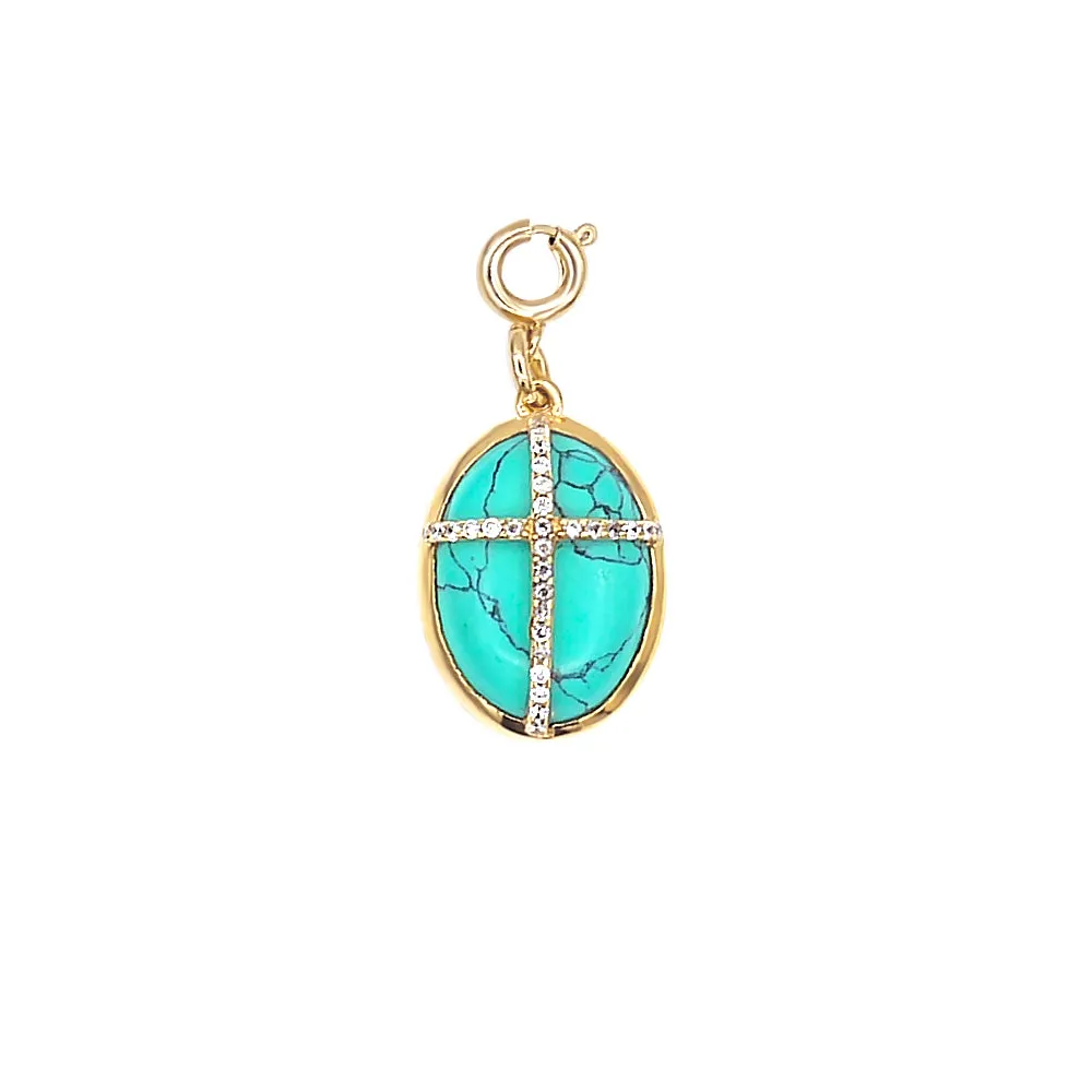 Cross Turquoise Charm