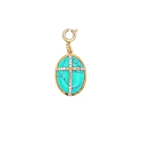 Cross Turquoise Charm