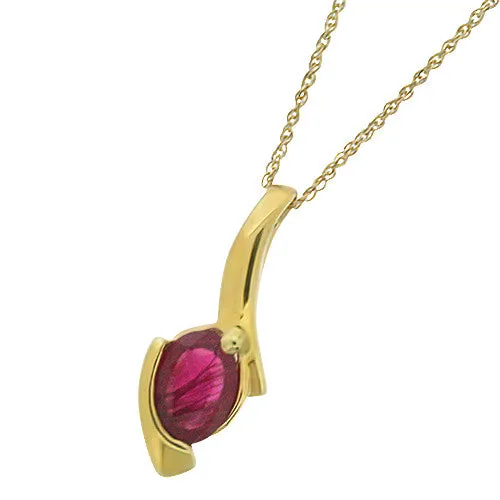 Curving Ruby Pendant