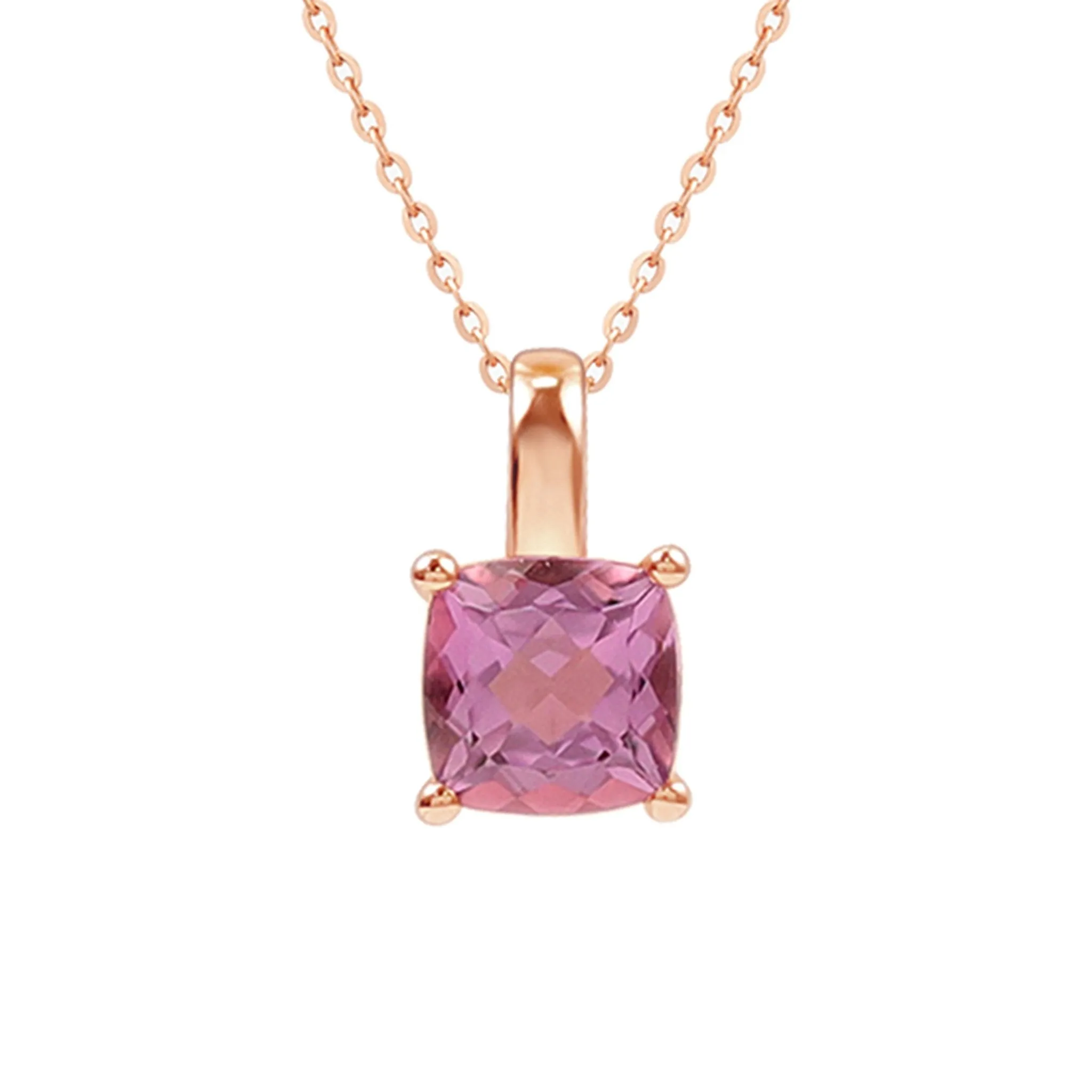 Cushion Cut Amethyst Pendant Necklace