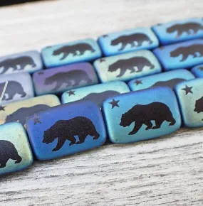 Czech Pressed - Rectangle 18x12mm, Bear