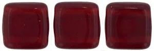 CzechMates 6mm Square Glass Beads Ruby