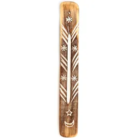 Decorative Moon and Stars Wooden Incense Burner Ash Catcher IF230