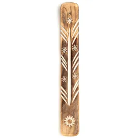 Decorative Sun Wooden Incense Burner Ash Catcher IF229