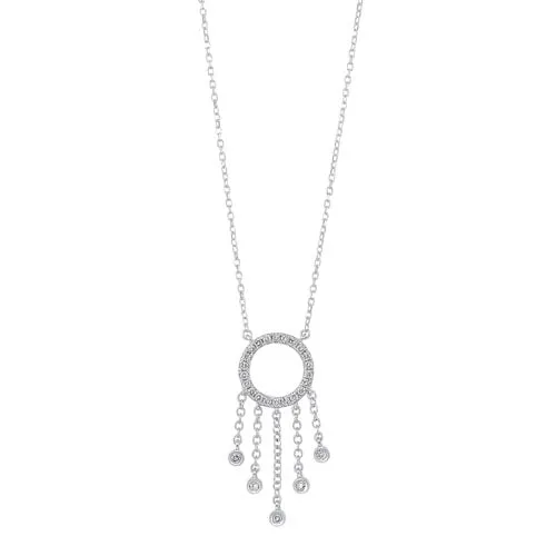 Diamond Chandelier Dream Catcher Pendant Necklace in 14k White Gold (1/7ctw)