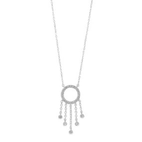 Diamond Chandelier Dream Catcher Pendant Necklace in 14k White Gold (1/7ctw)