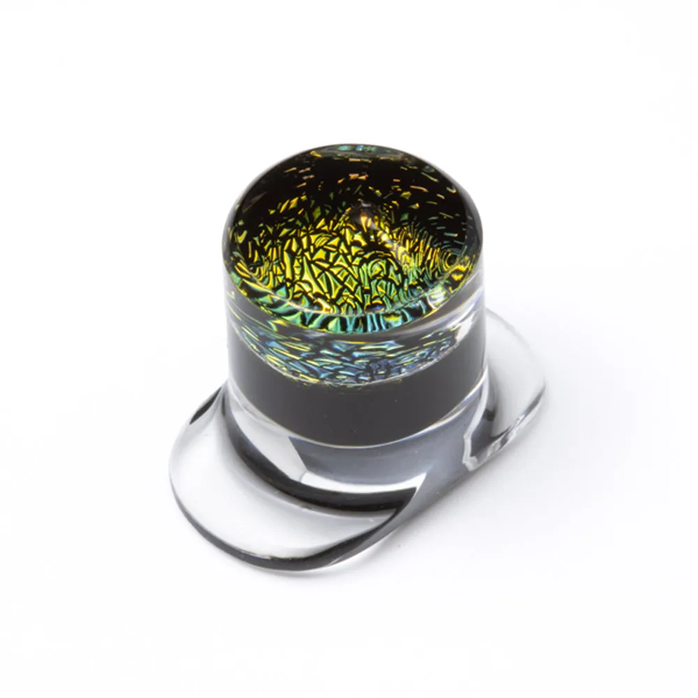 Dichroic Glass Labret - Gold