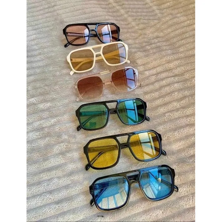 Double Bridge Fashion Square Sunglasses