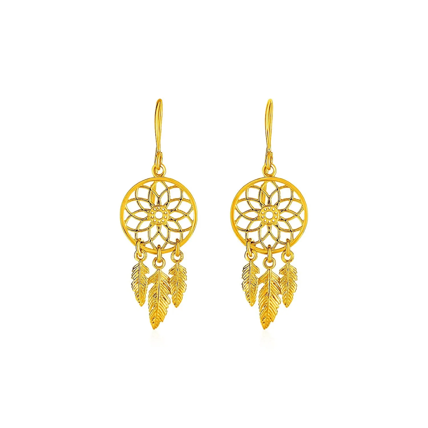 Dream Catcher Earrings in 14k Yellow Gold-rx83364