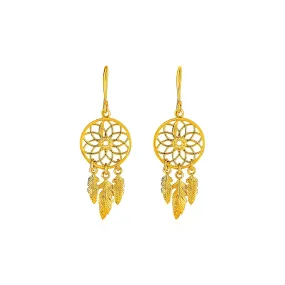 Dream Catcher Earrings in 14k Yellow Gold-rx83364