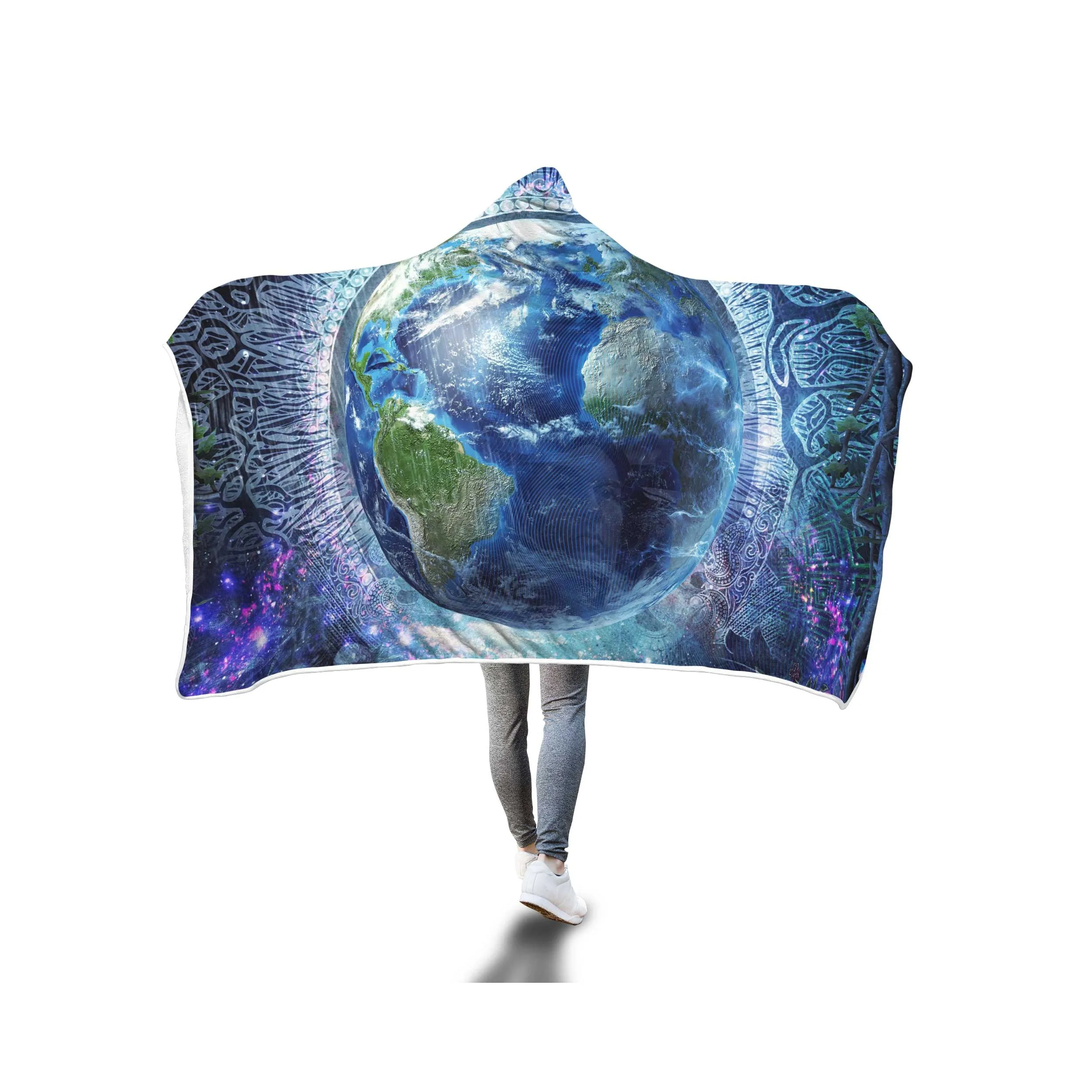 EARTH HOODED BLANKET