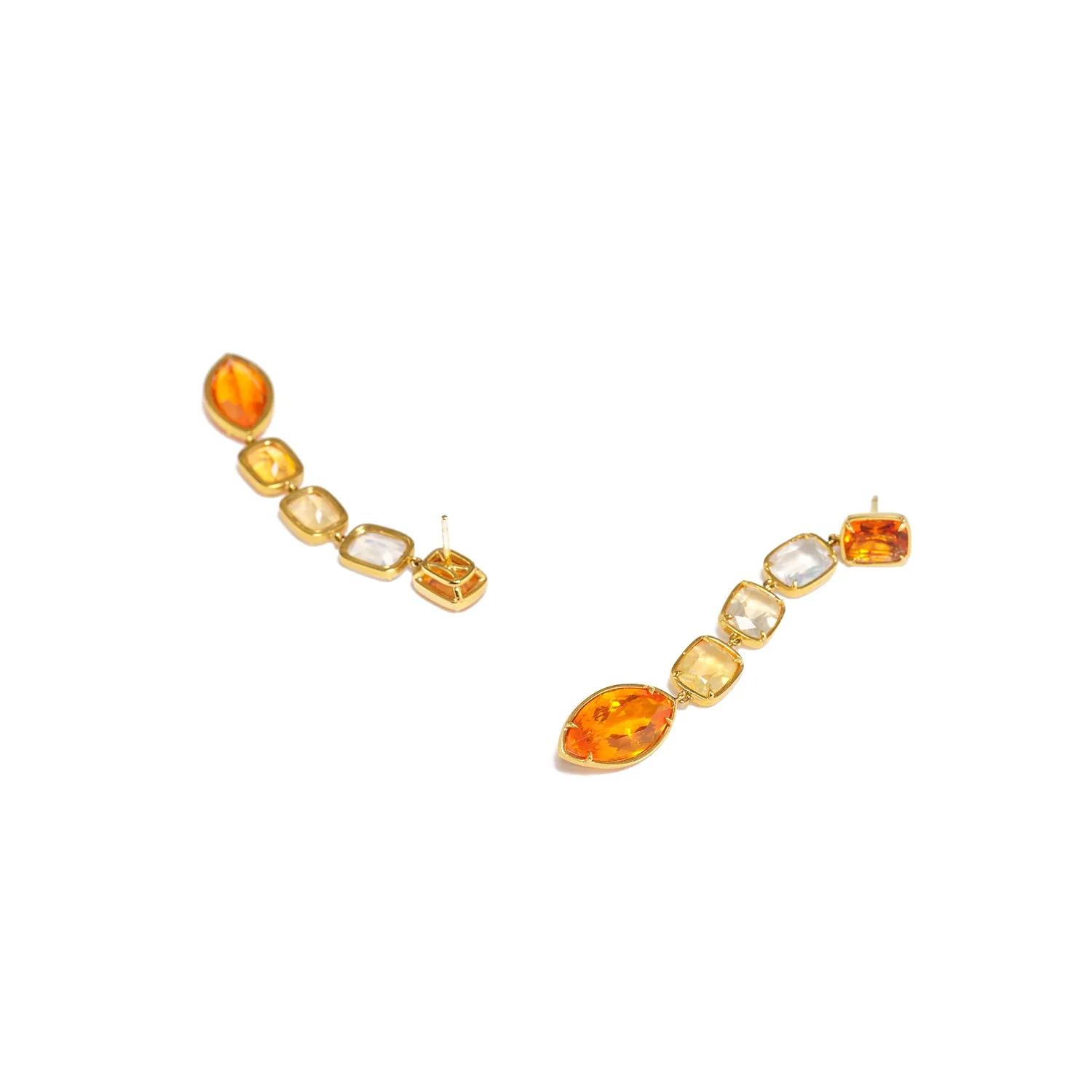 Fire Opal & Water Opal Earrings