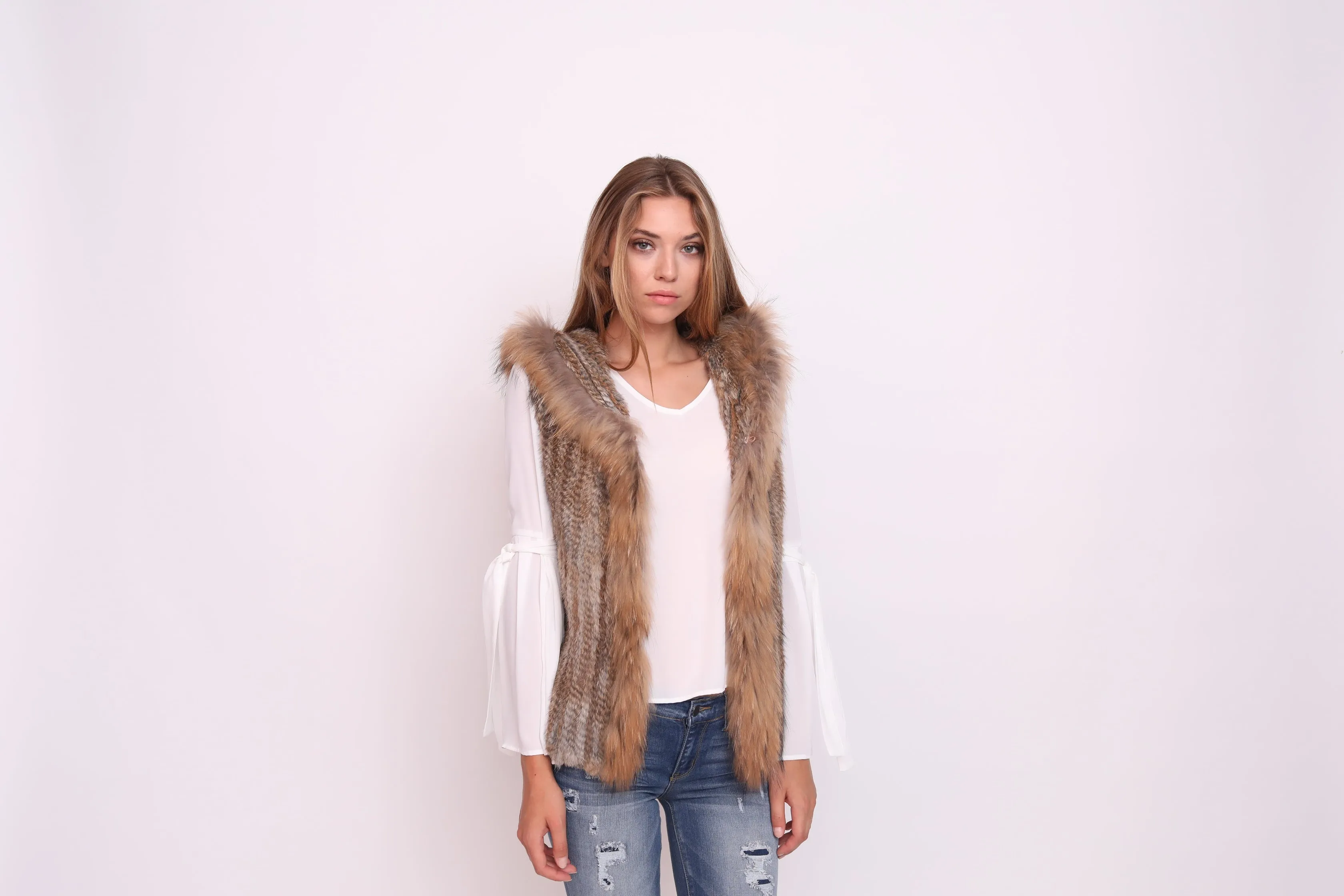 Fur Hooded Vest