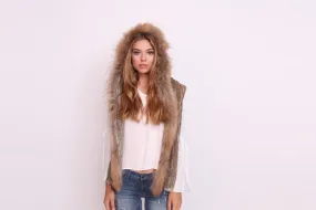 Fur Hooded Vest