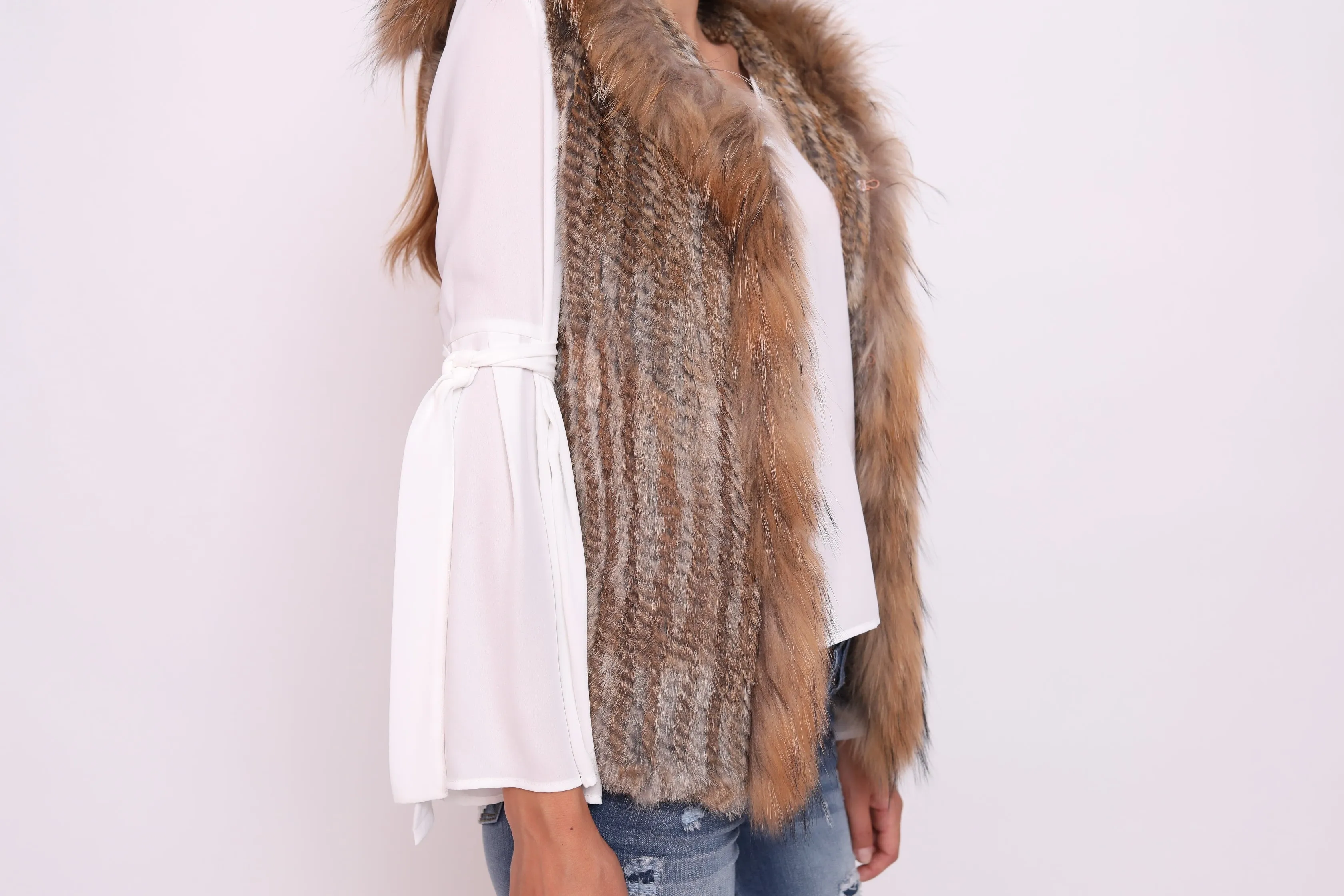 Fur Hooded Vest