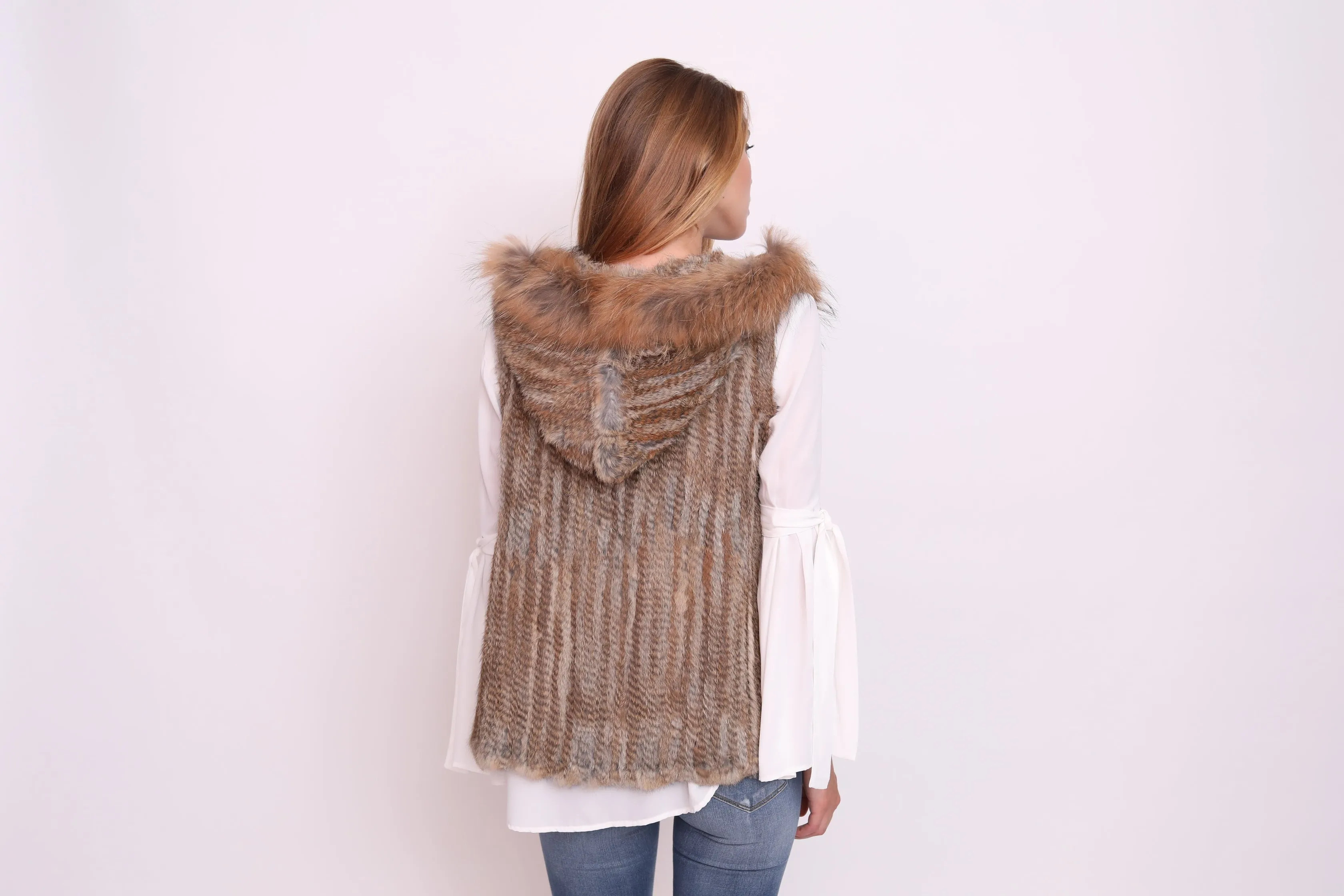 Fur Hooded Vest