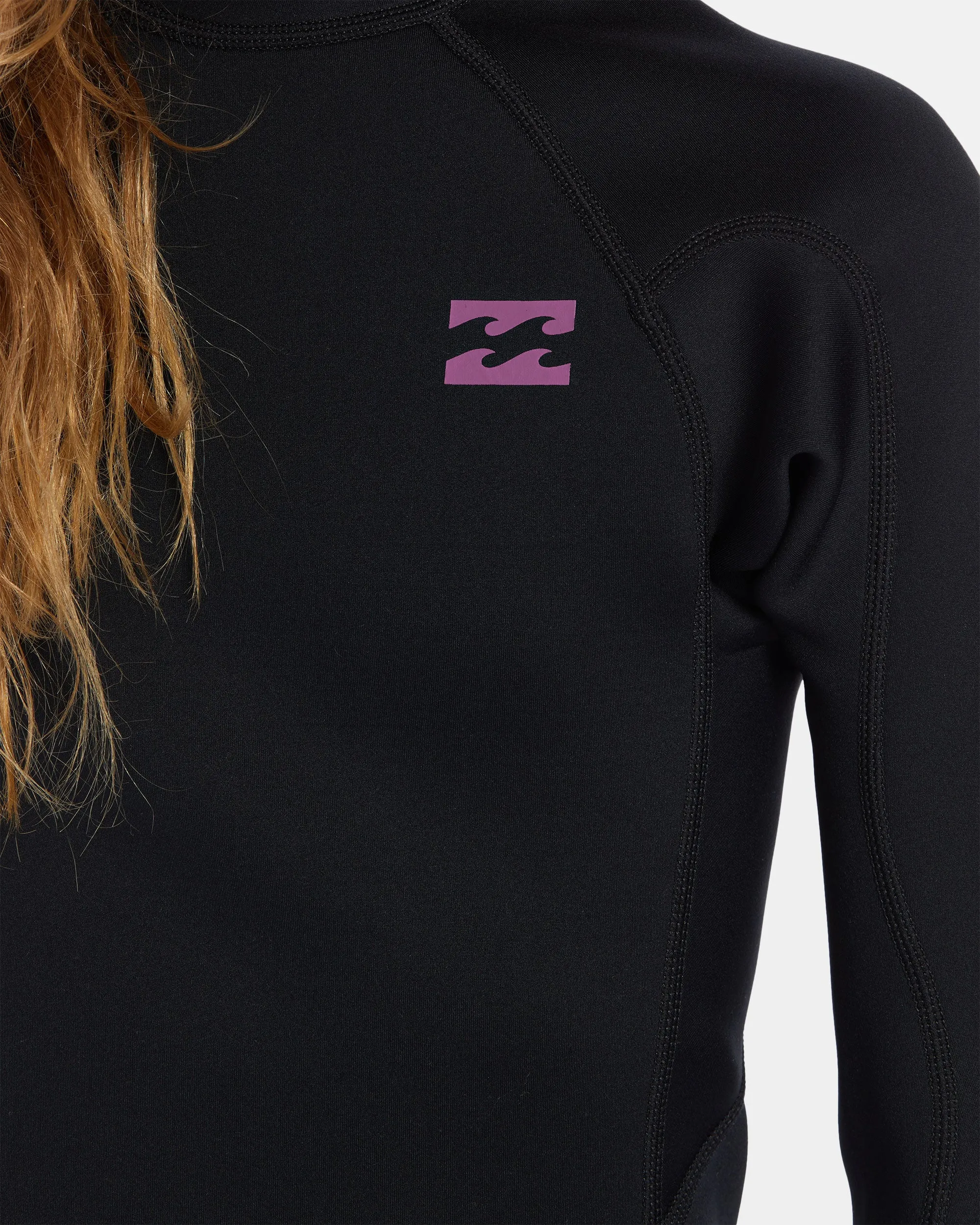 Girls 8-14 3/2mm Foil Chest Zip GBS Wetsuit - Black Orchid