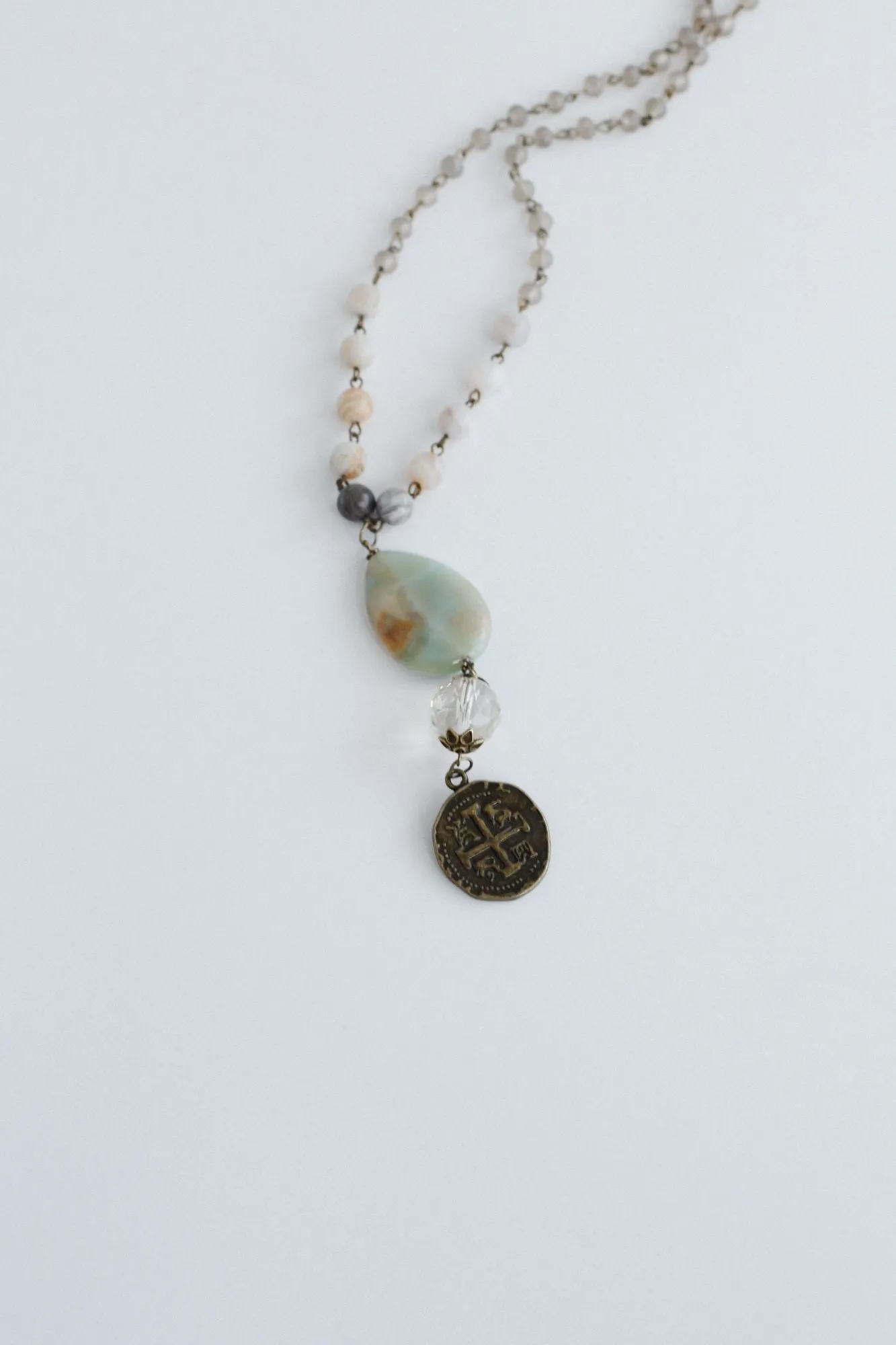 Global Charm Necklace - Gray