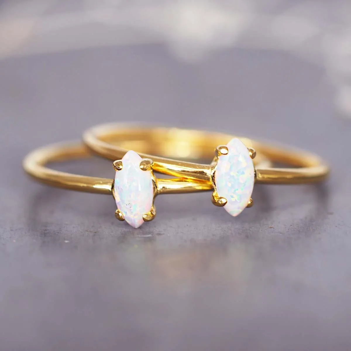 Gold Dainty Opal Ring