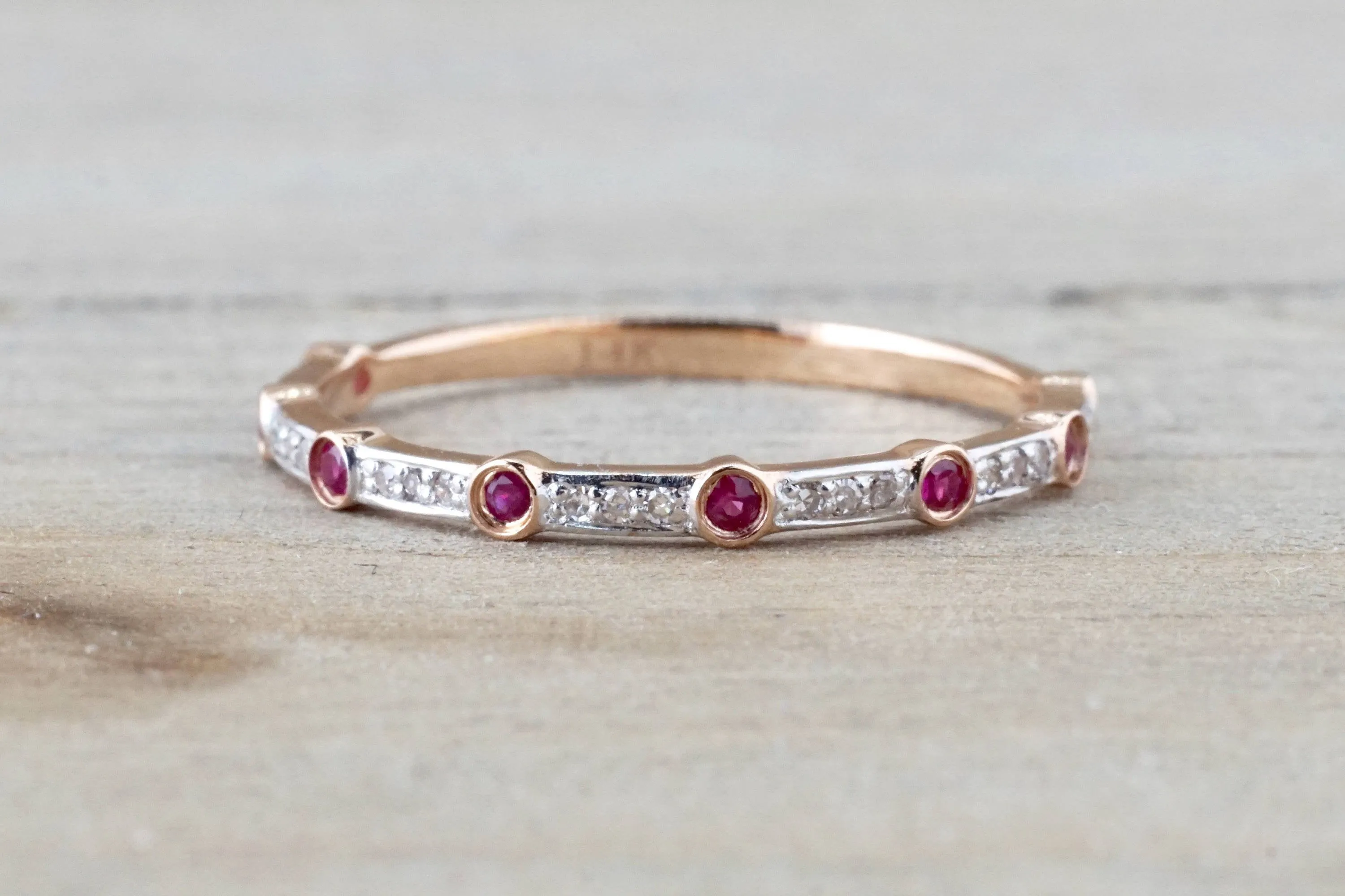 Gold Round Cut Ruby Diamond Ring ASPBR010064