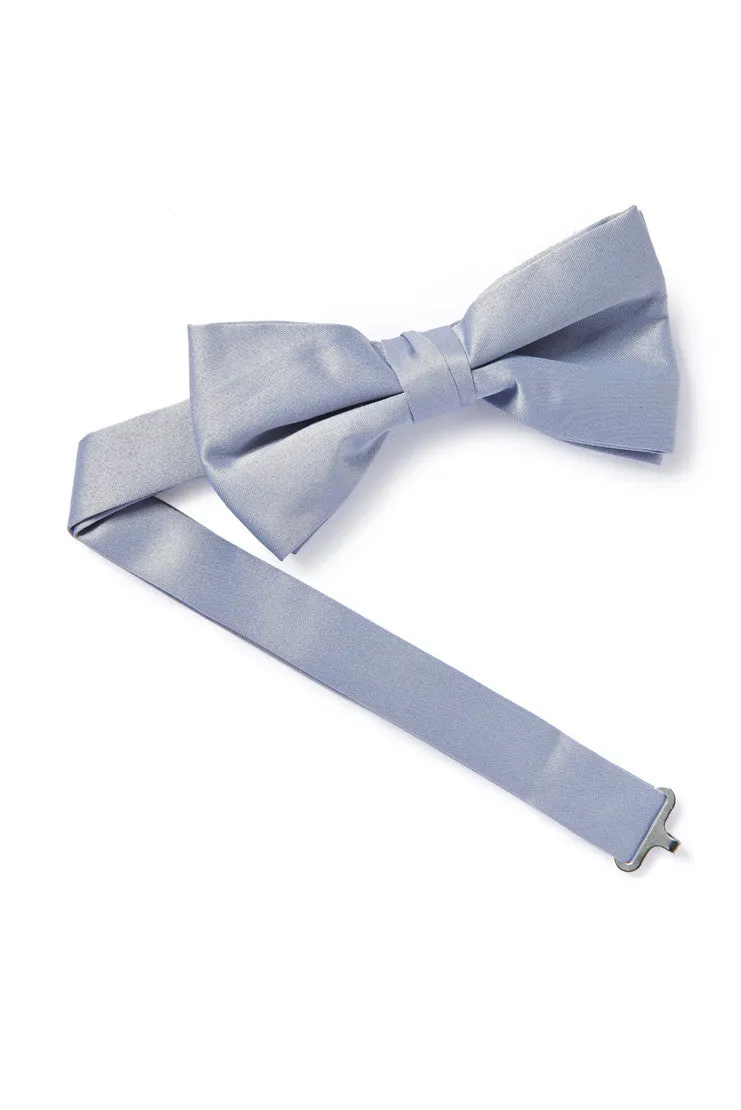 Gray Satin Bow Tie