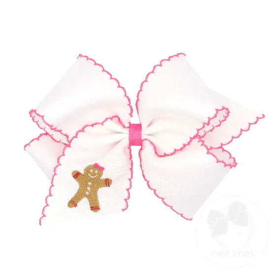 Grosgrain Moonstitch Embroidered Bows / King