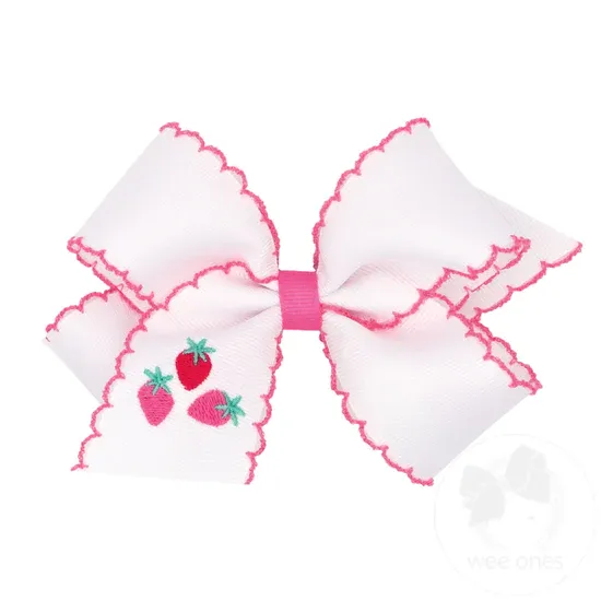 Grosgrain Moonstitch Embroidered Bows / King