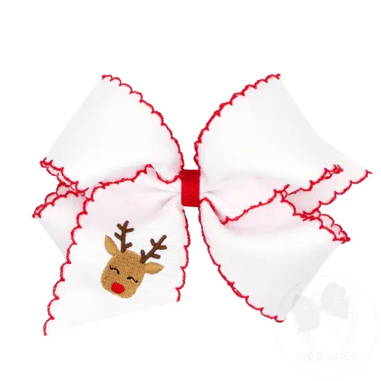 Grosgrain Moonstitch Embroidered Bows / King