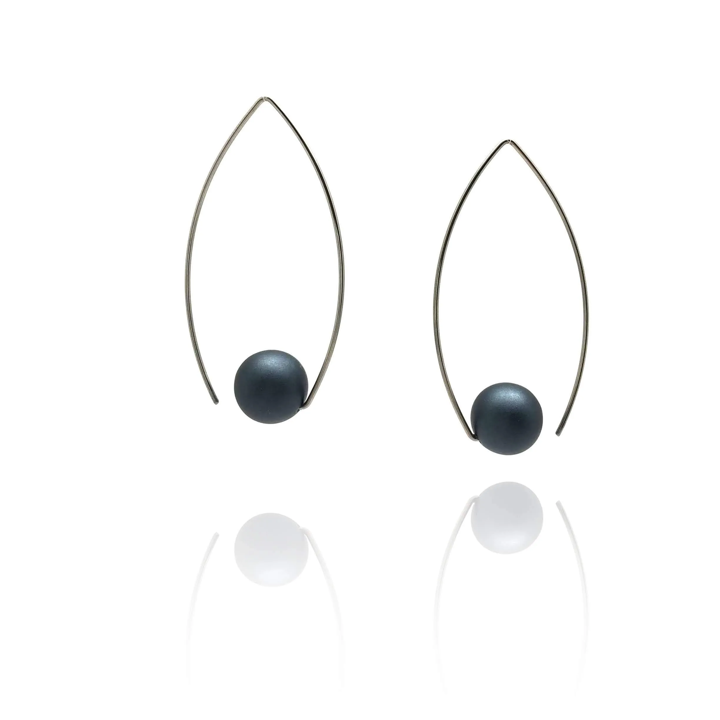 Gunmetal Gray Inverted Earrings