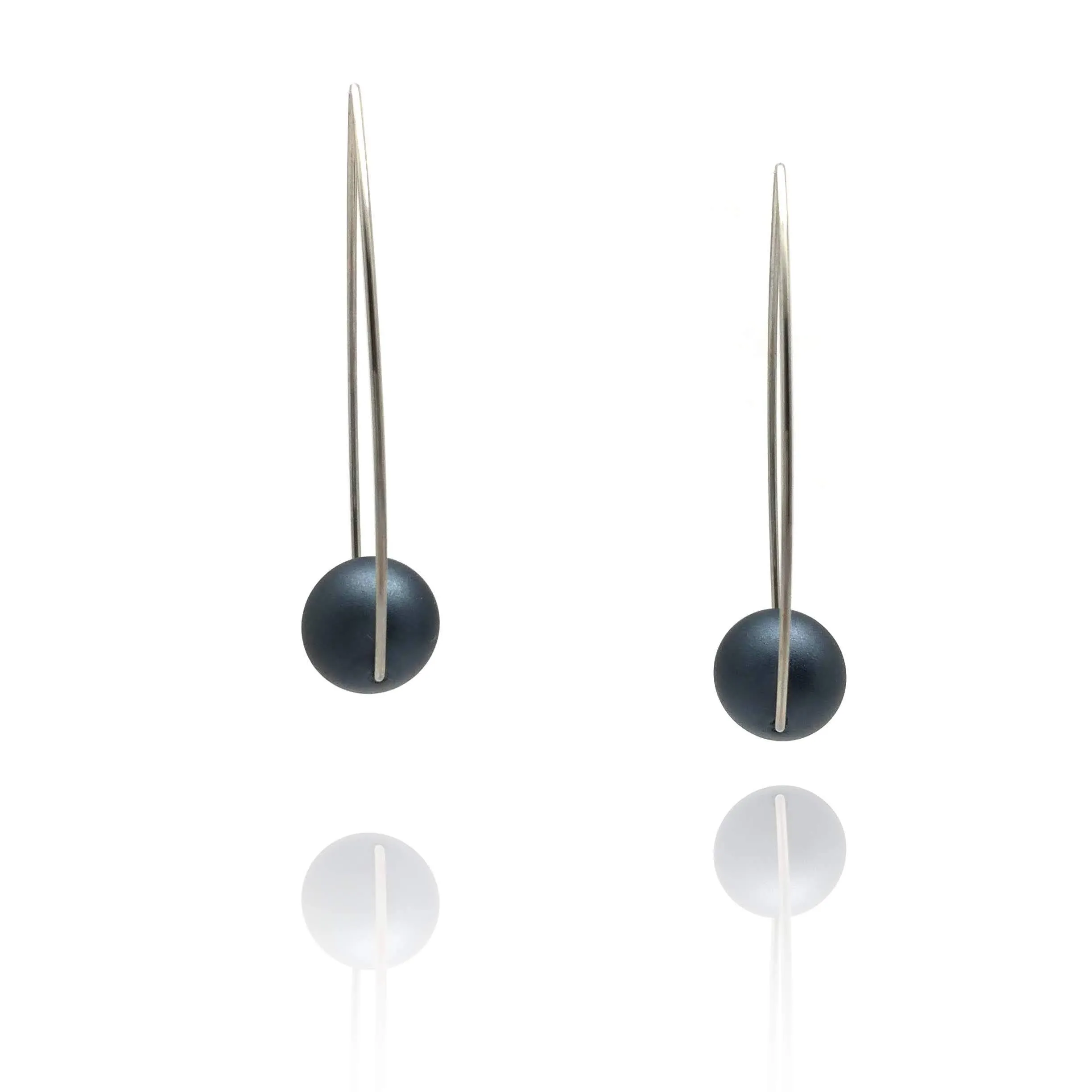 Gunmetal Gray Inverted Earrings