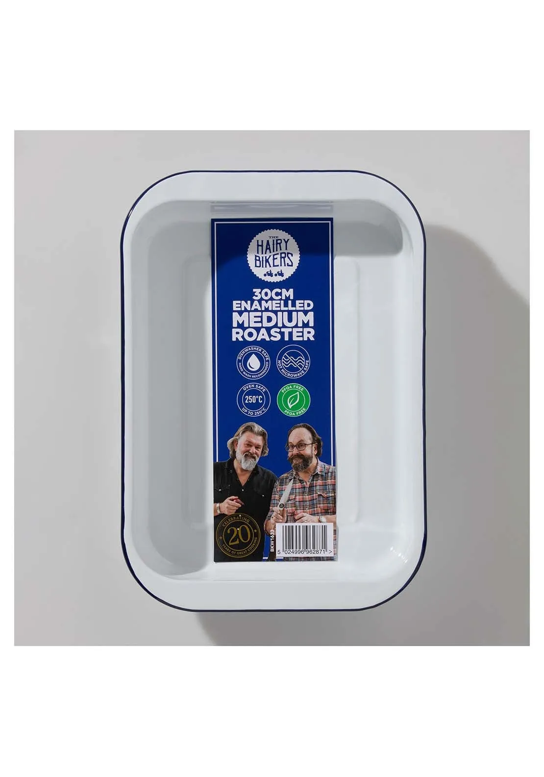 Hairy Bikers Enamelled Oven Tray - White