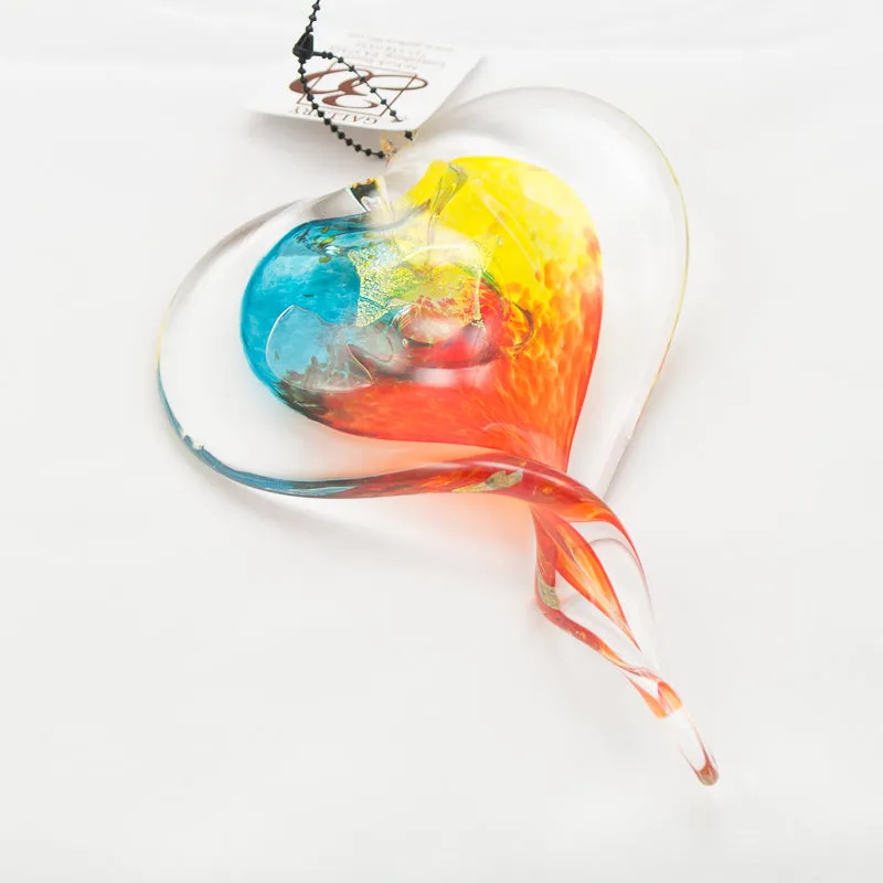 Handblown Glass Twisted Heart