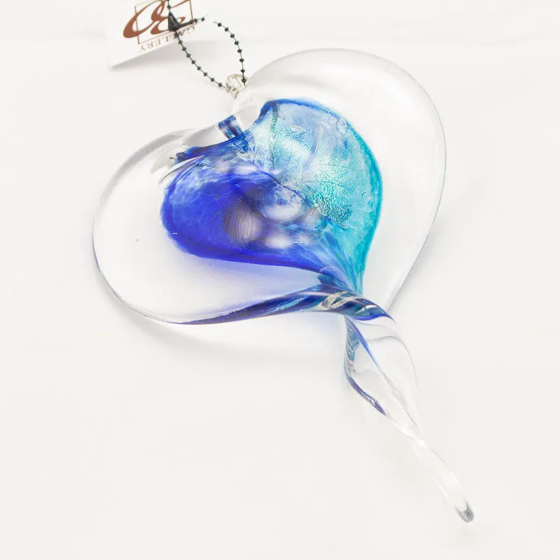 Handblown Glass Twisted Heart