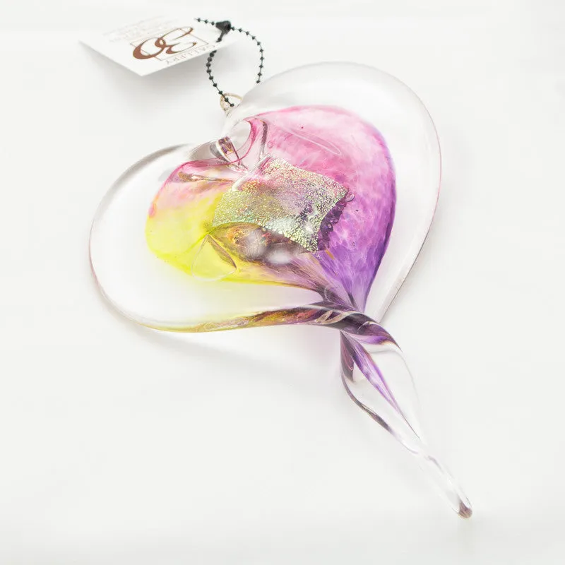 Handblown Glass Twisted Heart