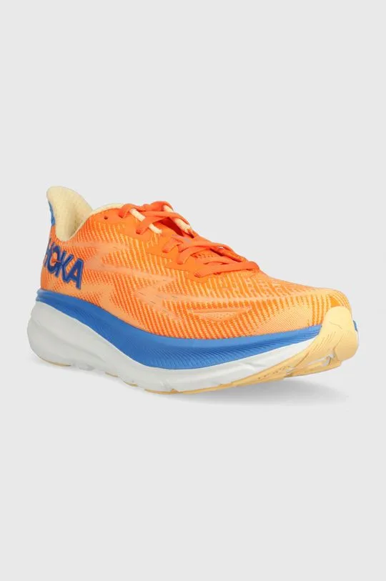 Hoka One One running shoes Clifton 9 orange color