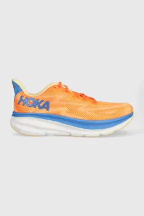 Hoka One One running shoes Clifton 9 orange color