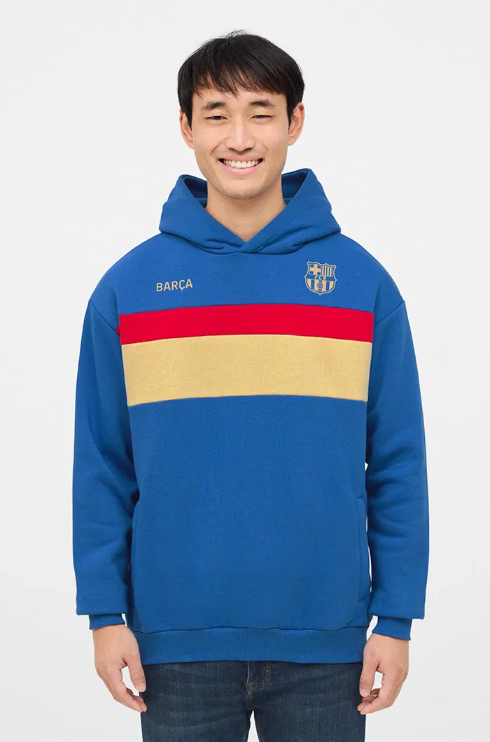 Hooded blue, gold and red sweatshirt Bara