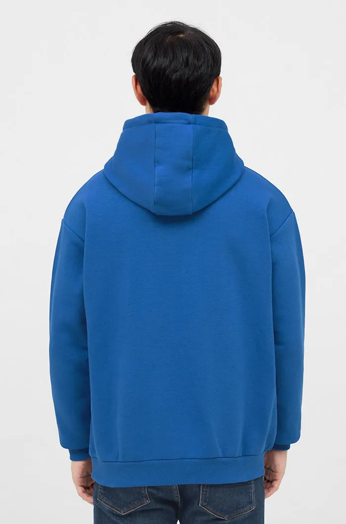 Hooded blue, gold and red sweatshirt Bara