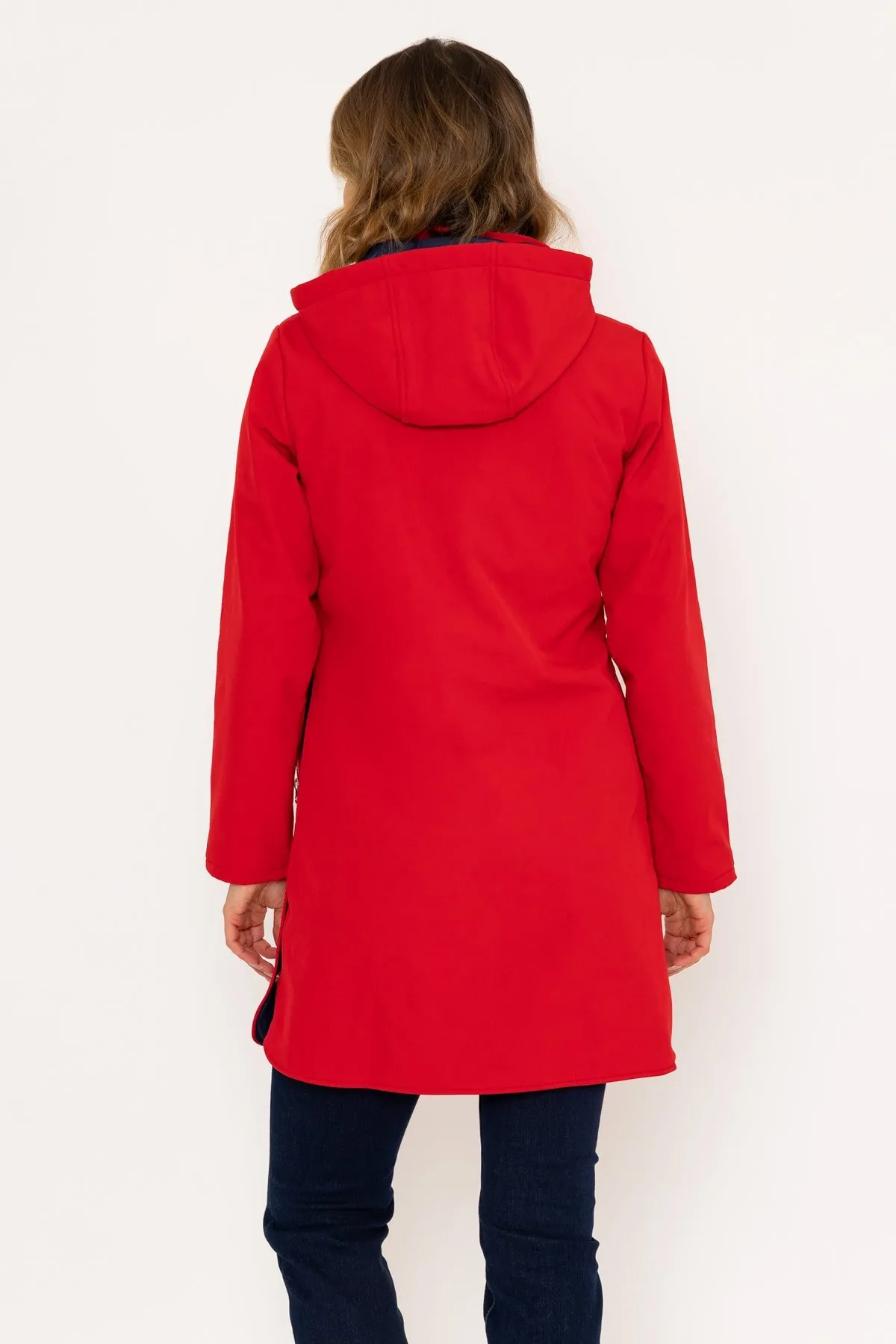 Hooded Soft Shell Rain Jacket in Red