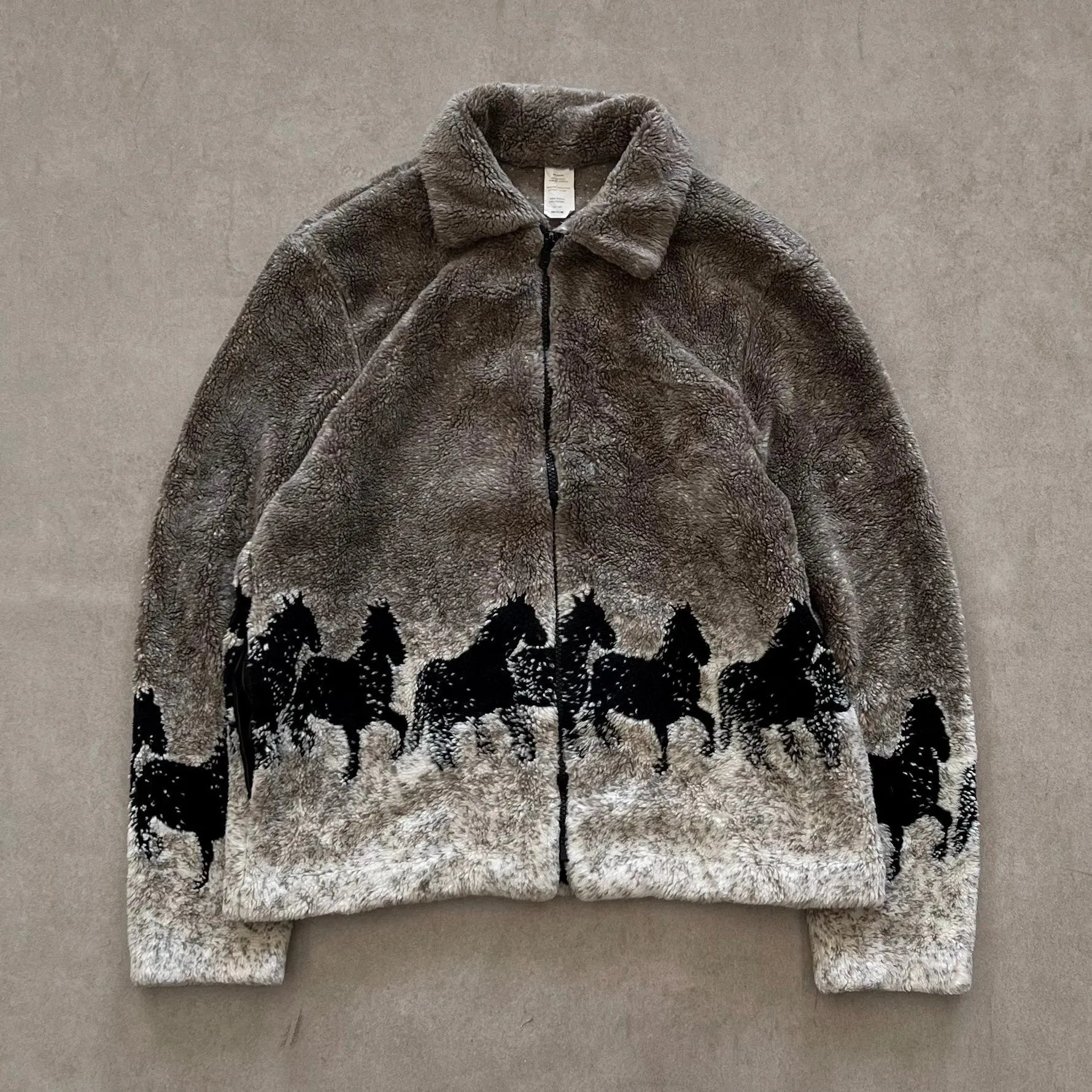 Horse Pattern Fleece Jacket - M