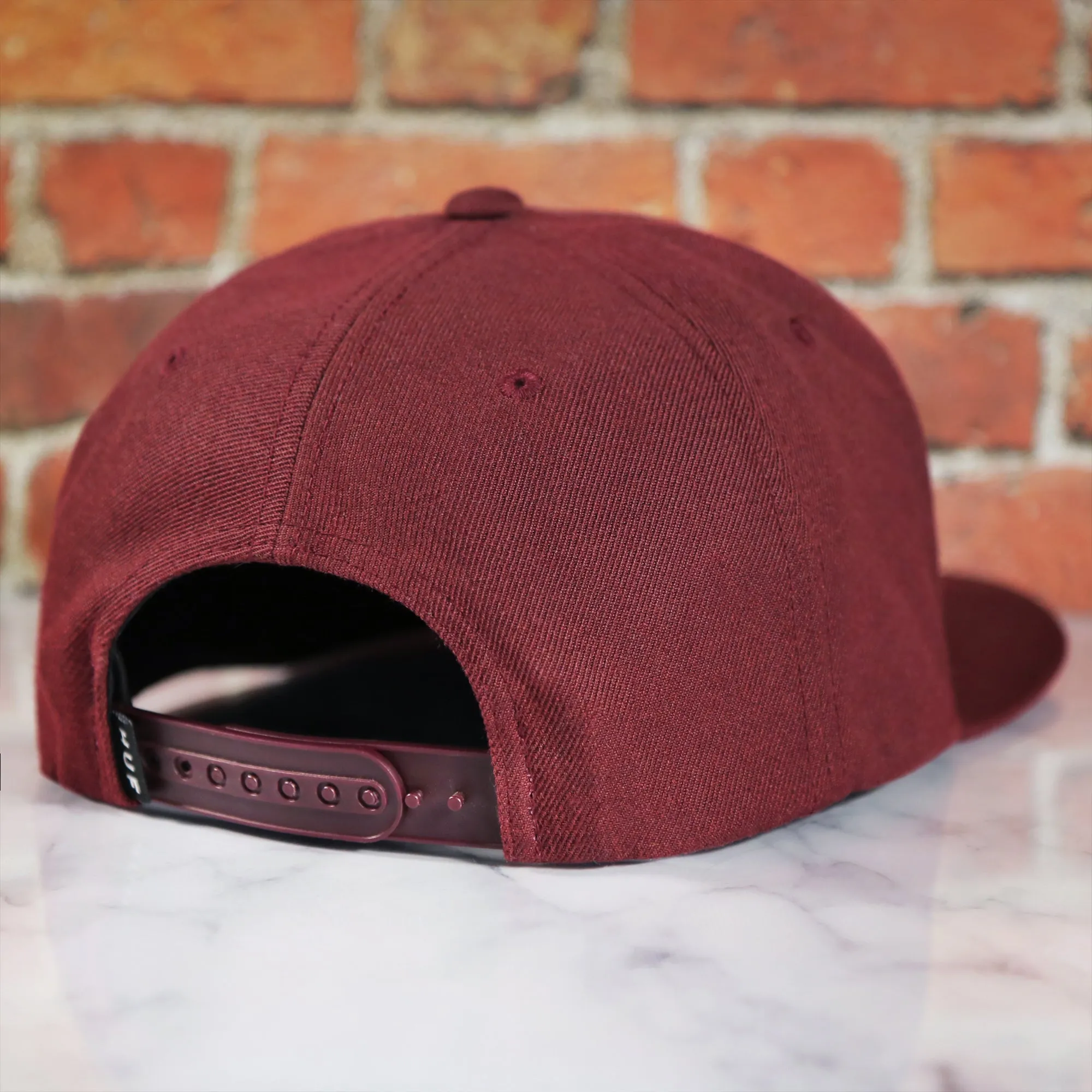 Huf Box Logo Maroon Bottom Snapback Hat | Maroon OSFM