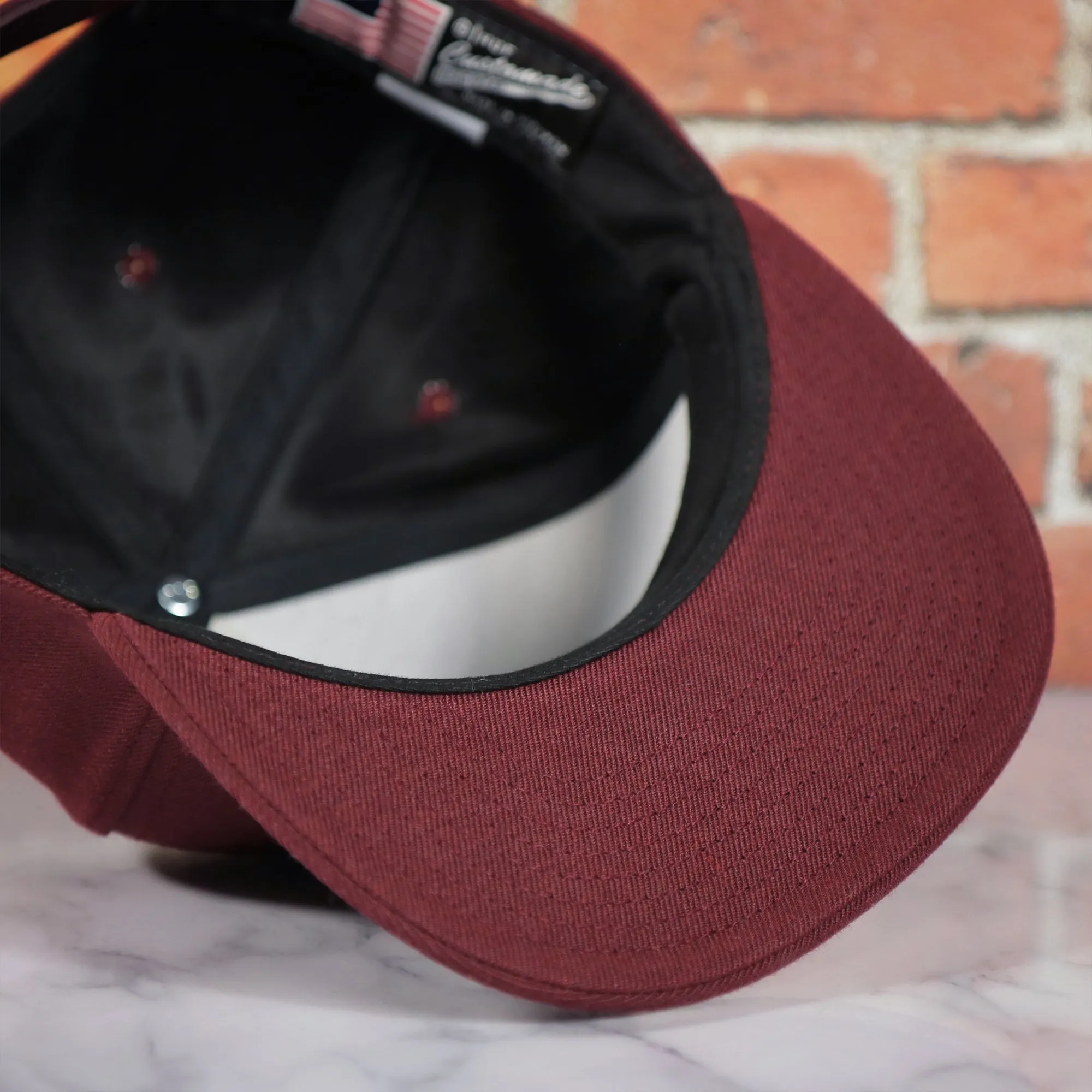 Huf Box Logo Maroon Bottom Snapback Hat | Maroon OSFM