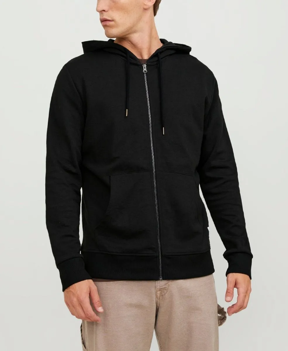 Jack & Jones Basic Zip Up Hooded Sweatshirts Black