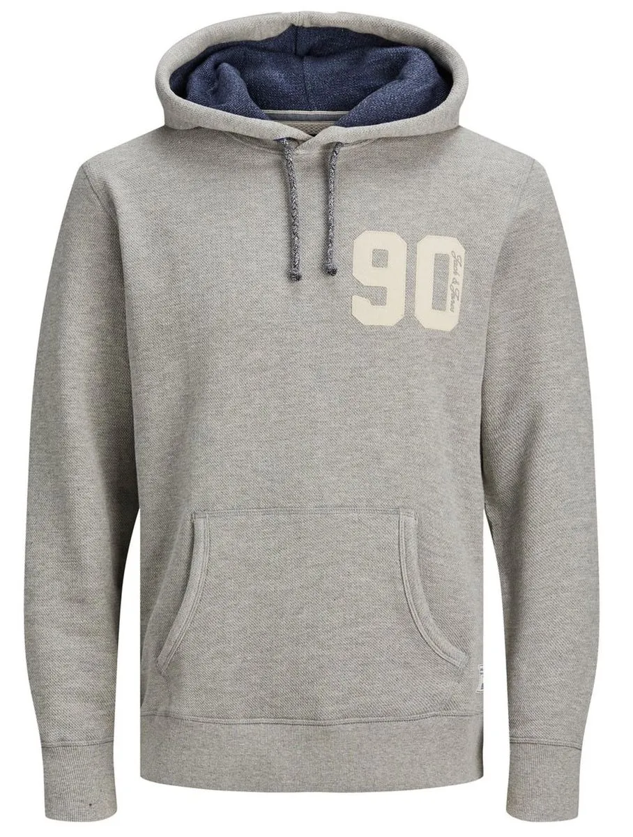 Jack & Jones Structure Hooded Sweatshirt Cool Grey