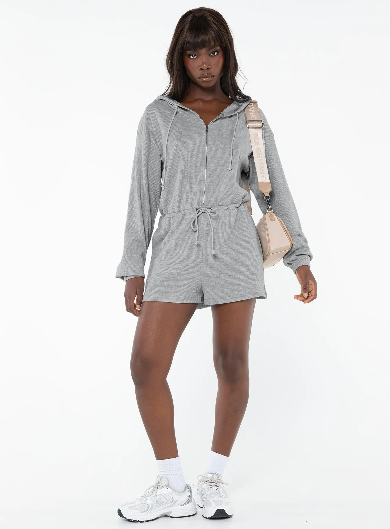 Jeanette Hooded Playsuit Grey